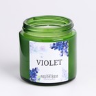 Свеча в банке Spring Flowers. Violet, из соевого воска, 25 ч, 120 мл, фиалка 9292111 - фото 16574402
