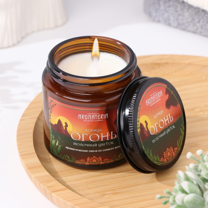 Свеча в банке «Дикая охота. Огонь», из соевого воска, 25 ч, 120 мл, корица - Фото 1