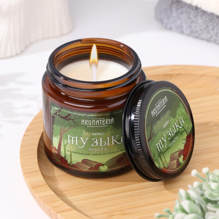 Ароматическая свеча в банке «Дикая охота. Музыка», из соевого воска, 25 ч, 120 мл, фруктовый