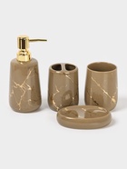 Набор аксессуаров для ванной комнаты SAVANNA «Гроза», 4 предмета, мыльница, дозатор для мыла, 2 стакана, коричневый - Фото 1