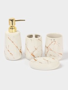 Набор аксессуаров для ванной комнаты SAVANNA «Гроза», 4 предмета (мыльница, дозатор для мыла 400 мл, 2 стакана), цвет белый - Фото 1