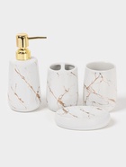 Набор аксессуаров для ванной комнаты SAVANNA «Гроза», 4 предмета (мыльница, дозатор для мыла 400 мл, 2 стакана), цвет белый - Фото 1