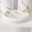 Набор аксессуаров для ванной комнаты SAVANNA «Гроза», 4 предмета (мыльница, дозатор для мыла 400 мл, 2 стакана), цвет белый - фото 9972071