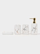 Набор аксессуаров для ванной комнаты SAVANNA «Гроза», 4 предмета (мыльница, дозатор для мыла 400 мл, 2 стакана), цвет белый - Фото 2