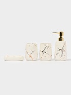Набор аксессуаров для ванной комнаты SAVANNA «Гроза», 4 предмета (мыльница, дозатор для мыла 400 мл, 2 стакана), цвет белый - Фото 2