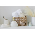 Набор аксессуаров для ванной комнаты SAVANNA Stone, 4 предмета (мыльница, дозатор для мыла, 2 стакана), цвет белый - фото 9084071