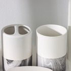 Набор аксессуаров для ванной комнаты SAVANNA Stone gray, 4 предмета (дозатор для мыла 390 мл, 2 стакана, мыльница), цвет белый - фото 8688913