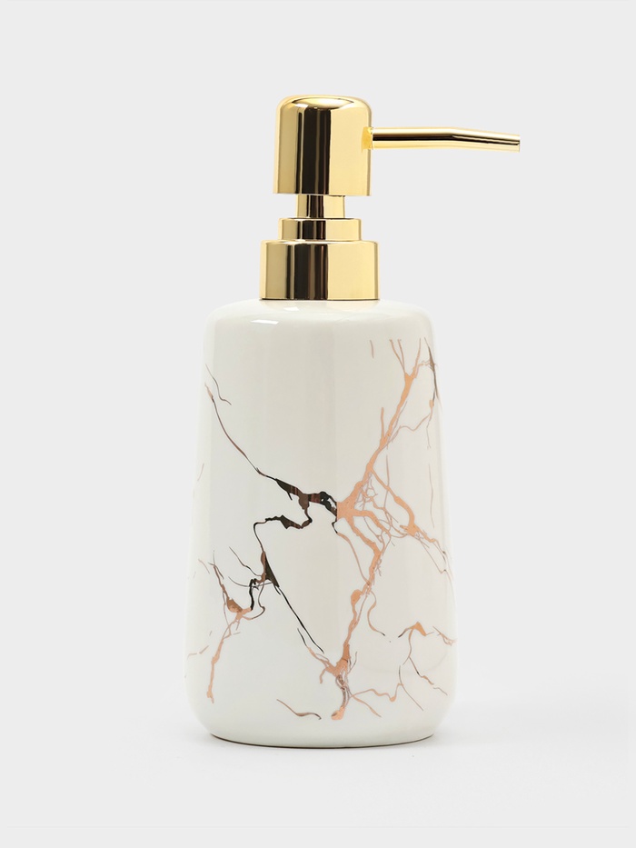 Дозатор для жидкого мыла SAVANNA Lightning, 350 мл, цвет белый - Фото 1