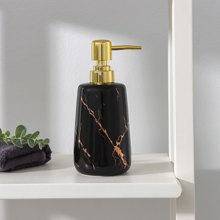 Дозатор для жидкого мыла SAVANNA Lightning, 350 мл, цвет чёрный - Фото 1