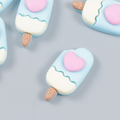 Декоративный элемент для творчества «Арт Узор. Эскимо с сердечком», пластик, 3×1.5 см