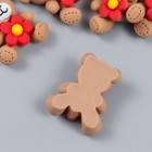 Декор для творчества пластик "Мишка с ромашкой" 2,5х2 см - фото 24587854