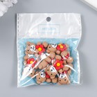 Декор для творчества пластик "Мишка с ромашкой" 2,5х2 см - фото 24587856