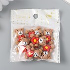 Декор для творчества пластик "Мишка с ромашкой" 2,5х2 см - фото 24587857