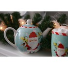 Чайник фарфоровый заварочный Доляна «Новый год. Дед Мороз», 800 мл, цвет белый - Фото 6