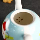 Чайник фарфоровый заварочный Доляна «Новый год. Дед Мороз», 800 мл, цвет белый - Фото 3