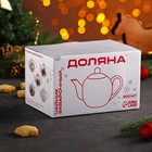 Чайник фарфоровый заварочный Доляна «Новый год. Дед Мороз», 800 мл, цвет белый - Фото 5