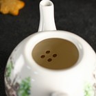 Чайник фарфоровый заварочный Доляна «Новый Год. Ёлка», 800 мл, цвет белый - Фото 3