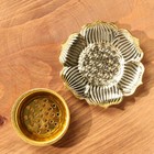 Подставка для благовоний порошковых и конусов "Лотос", золотистый, d=8,7 см - фото 34950704