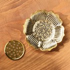 Подставка для благовоний порошковых и конусов "Цветок", золотистый, d=8,5 см - фото 8790926