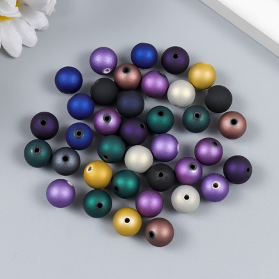 Бусины для творчества пластик «Шарики. Холодные оттенки металлик», набор 20 г, 1×1×1 см