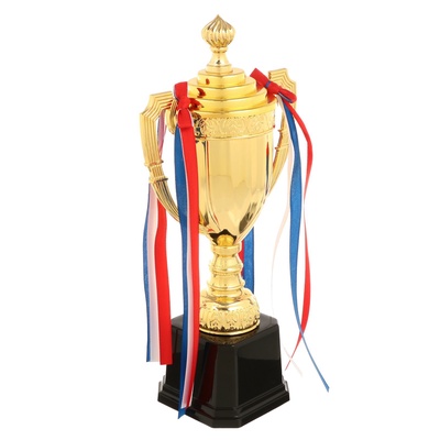 Кубок 180A, наградная фигура, золото, подставка пластик, триколор, 44.5×20×8.5 см