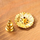 Подставка для благовоний палочек и спиралей "Цветок", 3,8 х 2,8 см, золотая - Фото 3