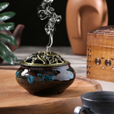 Курильница для благовоний, подставка для конусов TAKE IT EASY «Древняя», 6.5×9.5 см, синяя