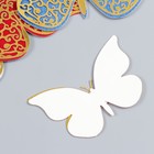 Наклейка пластик "Бабочка с ажурными крыльями" набор 12 шт МИКС 12,10,8,6,4 см - фото 6716617