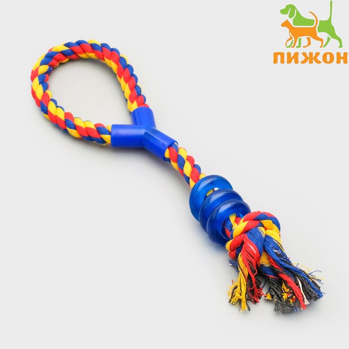 Игрушка тренировочная канатная «Спираль», до 140 г, до 40 см, микс цветов - Фото 1