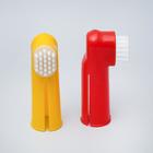Набор зубная щётка двухсторонняя + щётка напальчник + массажер для десен (набор 3 шт), микс - Фото 4