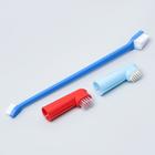 Набор зубная щётка двухсторонняя + щётка напальчник + массажер для десен (набор 3 шт.), микс - Фото 5