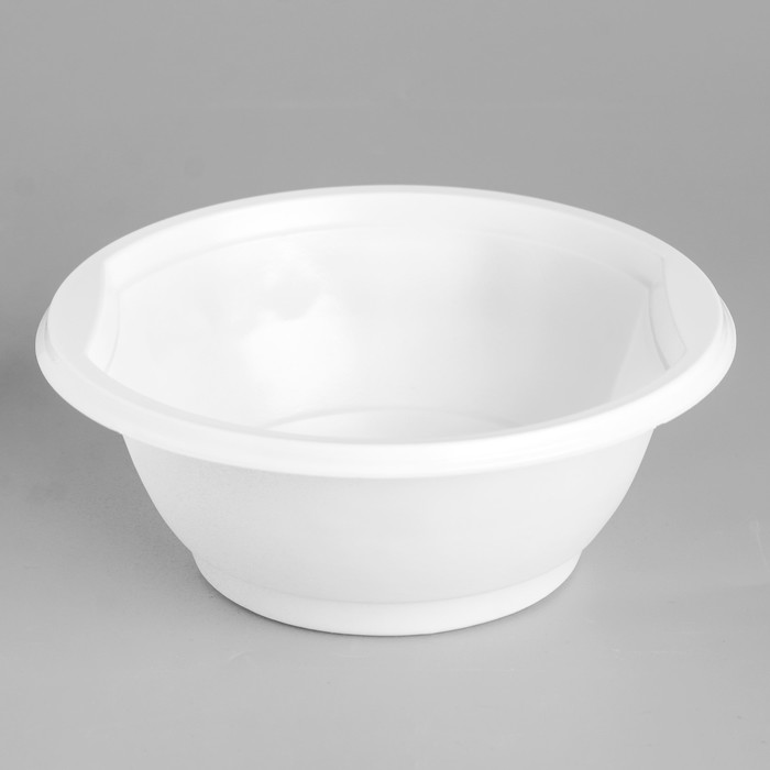 Тарелка суповая одноразовая Белая глубокая, 475 мл