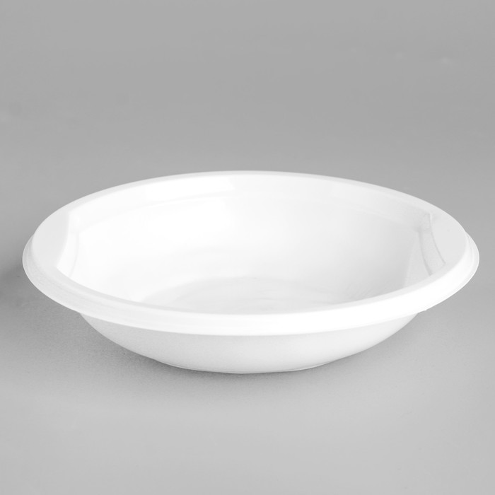 Тарелка одноразовая суповая "Белая" 350 мл - Фото 1