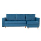 Угловой диван «Ванкувер», механизм еврокнижка, угол универсальный, велюр, цвет синий - Фото 1