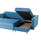 Угловой диван «Ванкувер», механизм еврокнижка, угол универсальный, велюр, цвет синий - Фото 2