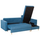 Угловой диван «Венеция», механизм еврокнижка, угол универсальный, велюр, цвет синий - Фото 4