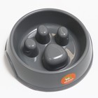 Миска для медленного кормления «Лапа», 800 мл, пластик, серая - Фото 2