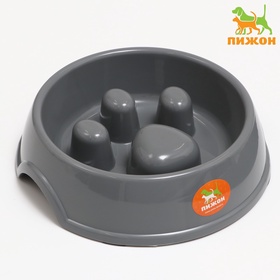 Миска для медленного кормления «Лапа», 800 мл, серая