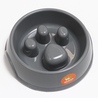 Миска для медленного кормления «Лапа», 800 мл, пластик, серая - Фото 3