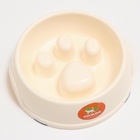 Миска для медленного кормления «Лапа», 800 мл, пластик, бежевая - Фото 3