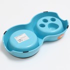 Миска двойная для медленного кормления 30,5 х 17 х 5 см, голубая - фото 24726472