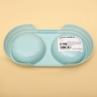 Миска двойная «Дуэт», 24×12.5×4.5 см, пластик, голубая - Фото 2