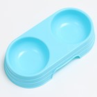 Миска двойная «Дуэт», 24×12.5×4.5 см, пластик, голубая - Фото 4