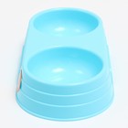 Миска двойная «Дуэт», 24×12.5×4.5 см, пластик, голубая - Фото 5