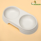 Миска двойная «Дуэт», 24×12.5×4.5 см, пластик, белая - Фото 1