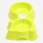 Миска двойная "Киска" под бутылку 300 мл/100 мл, зелёная - фото 21807285