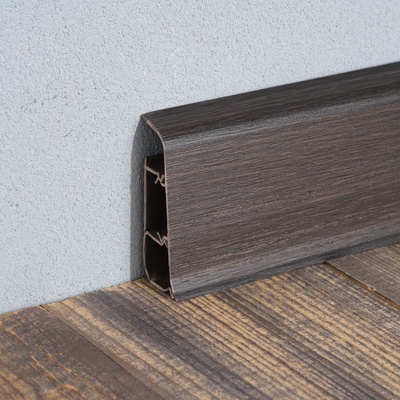 Плинтус напольный «Деконика», 2200×55 мм, цвет 303 Венге тёмный