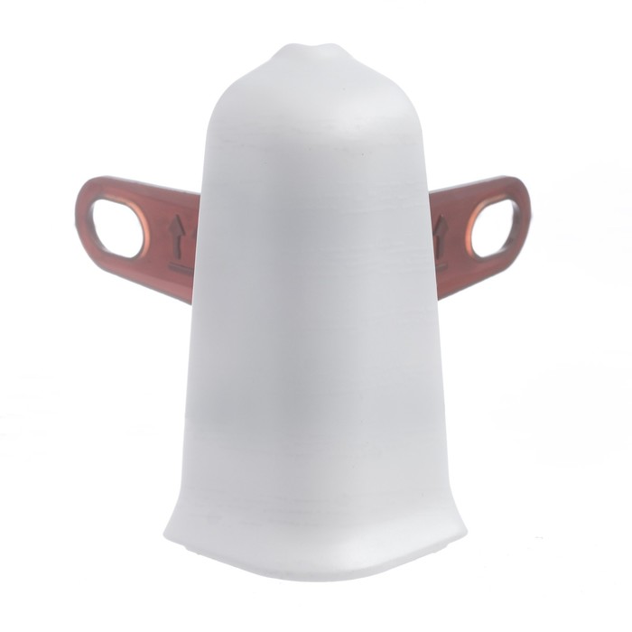 Угол наружный (внешний) для плинтуса «Деконика», с крепежом, 55 мм, цвет 001 белый - Фото 1