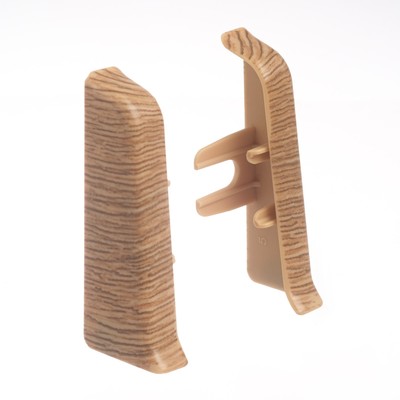 Торцевые заглушки для плинтуса «Деконика», пара, 55 мм, цвет 211 дуб рустик