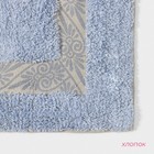 Коврик для ванной Доляна «Вензель», 50×80 см, 900 г/м2, 100% хлопок, цвет голубой - фото 6717202